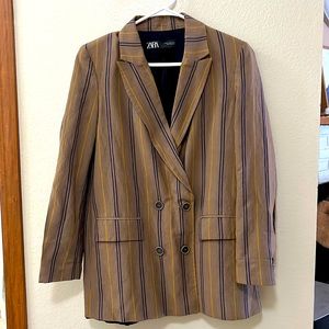 Zara oversize stripped blazer